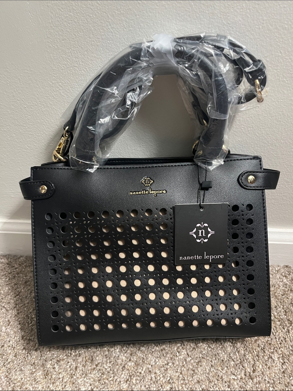 NWT Black Nanette Lepore “Erika” Purse